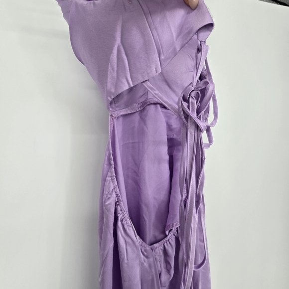 Hello molly Early Mornings Satin Maxi Dress Light Purple size medium 6 - Picture 6 of 14